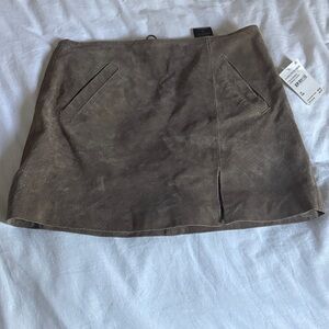 Blank NYC Suede Taupe Mini Skirt